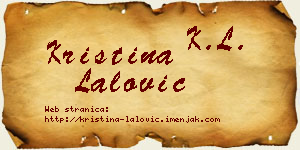 Kristina Lalović vizit kartica